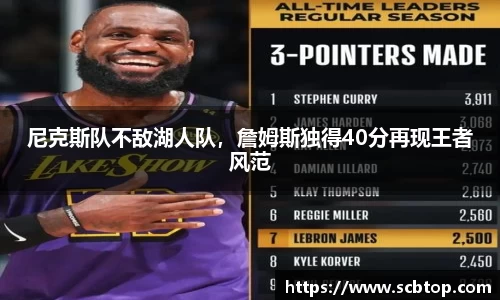 尼克斯队不敌湖人队，詹姆斯独得40分再现王者风范